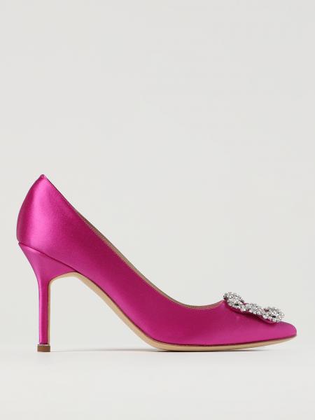 Manolo Blahnik Hangisi pumps in satin with broche