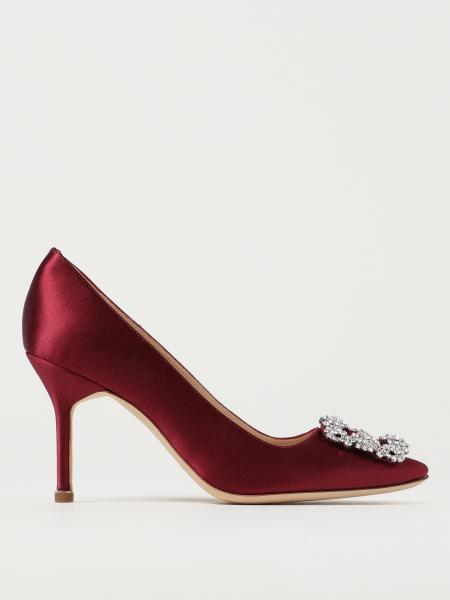 Manolo Blahnik Hangisi pumps in satin with broche