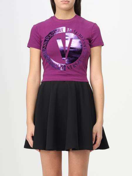 Versace Jeans Couture donna: T-shirt Versace Jeans Couture in cotone con logo