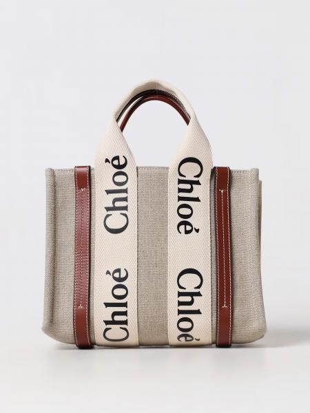 Chloé Woody Canvas Bag with Logo