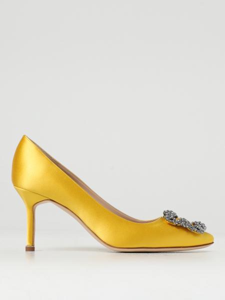 Manolo Blahnik Hangisi pumps in satin with jewel buckle