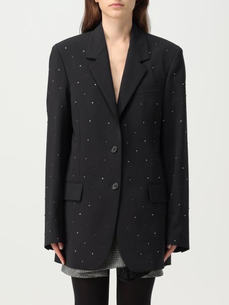 MSGM blazer in stretch wool with applied rhinestones