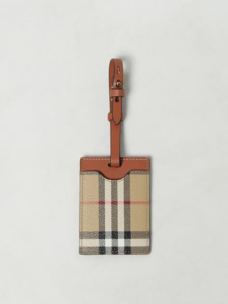 Burberry coated cotton and leather address plate