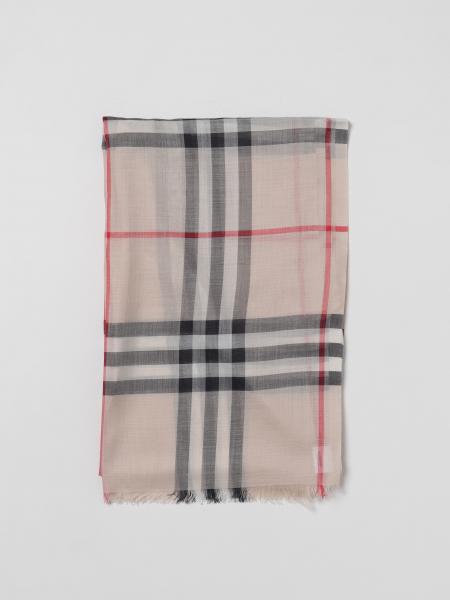 Women's Burberry: Burberry scarf in check wool and silk