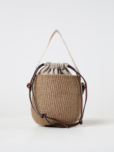 Sac Woody Chloé en raphia tressé et cuir