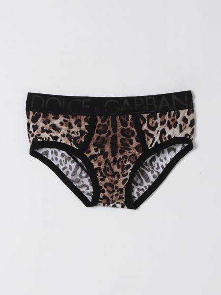 Slip Dolce & Gabbana in cotone stretch stampa animalier