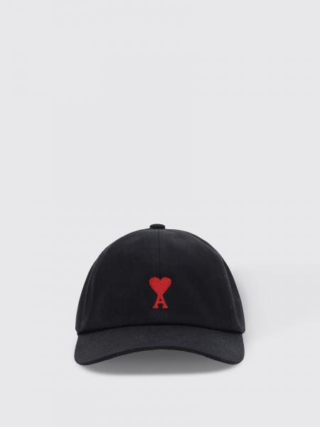 Cappello Ami Paris in cotone con logo ricamato >