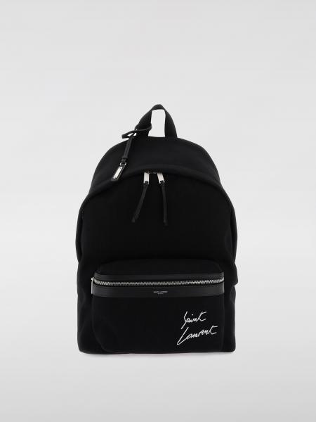 Zaino CIty Saint Laurent in canvas di cotone con logo ricamato