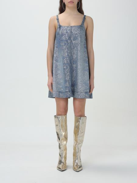 ワンピース VERSACE JEANS COUTURE Woman Dress Blue 76HAO954DS013 904 Versace Jeans Couture Outlet: Dress woman - Blue | Versace