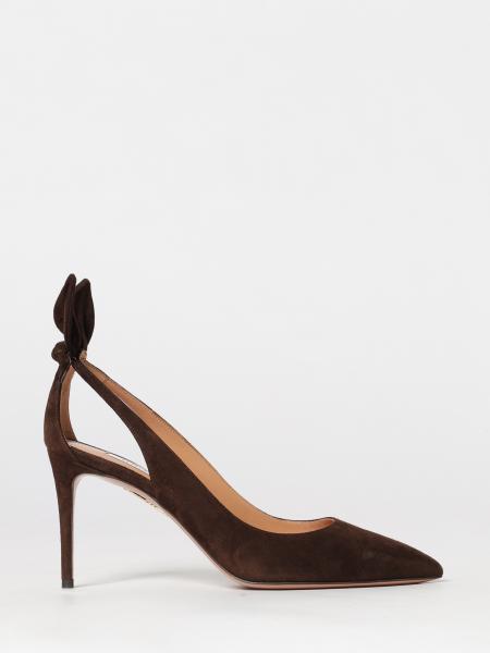 Décolleté Bow Tie Aquazzura in camoscio