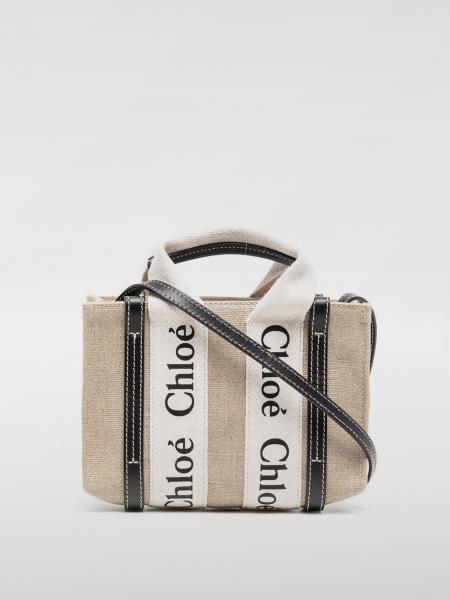 Chloé donna: Borsa Woody Chloè in canvas e pelle