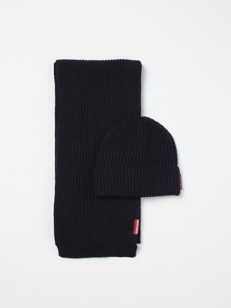 Ensemble écharpe + bonnet Dsquared2 en laine côtelée