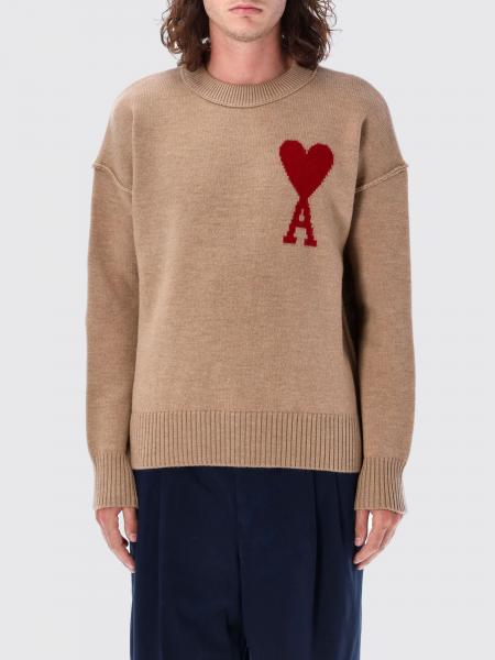 Men's Ami Paris: Ami Paris Ami de Coeur wool sweater with inlaid logo