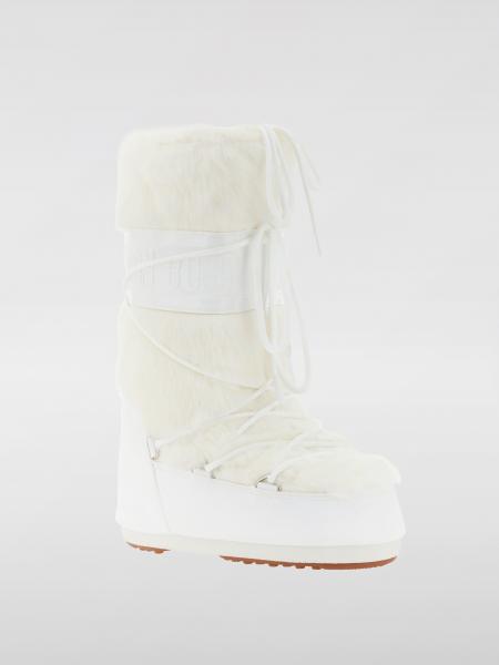 Beige Sun Moon Women's Leather Boots