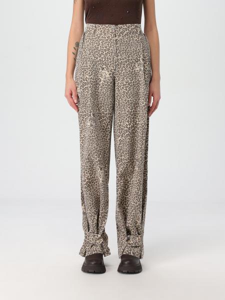 Pantalone Twinset - Actitude in misto cotone animalier