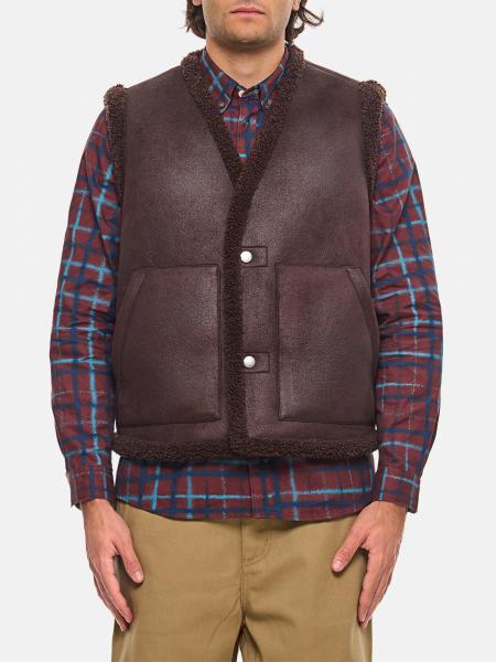 A.P.C. synthetic suede and shearling leather vest