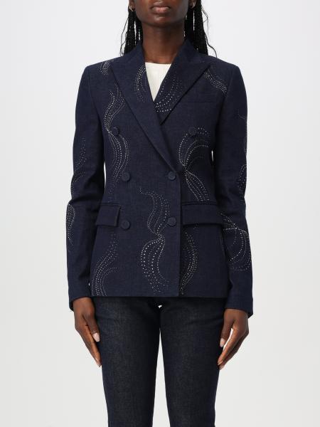 Blazer Dondup in denim con strass