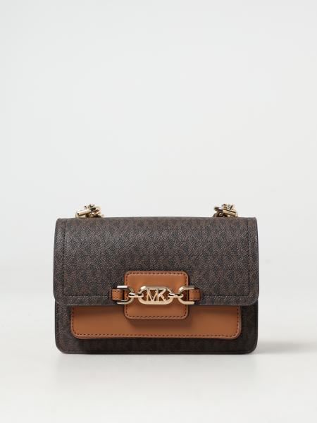 Borsa Heather Michael Kors in cotone spalmato e pelle con monogram MK