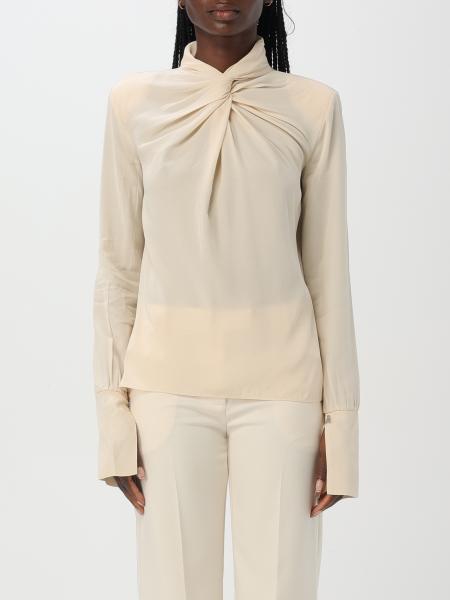 Patrizia Pepe viscose twill blouse with torchon detail