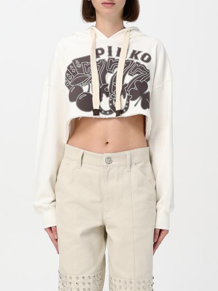 Felpa crop con cappuccio Pinko