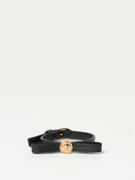 Versace donna: Bracciale Gianni RIbbon Versace in pelle ed ottone con fiocco