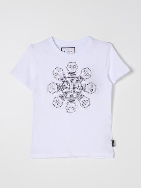 T-shirt Hexagon Philipp Plein in cotone con logo di strass