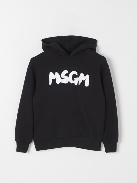 Felpa con cappuccio e logo MSGM