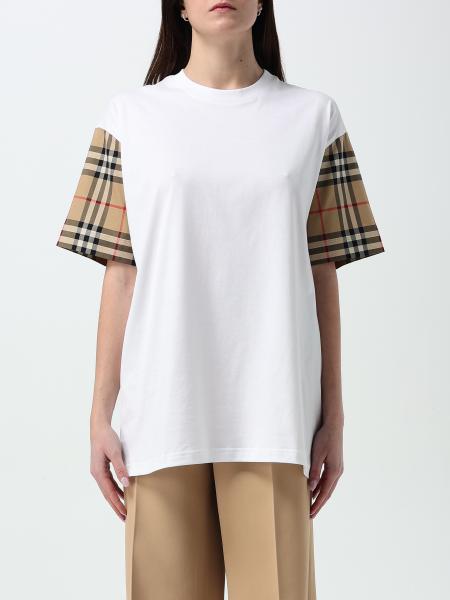 Burberry: T-shirt Burberry in cotone con stampa Vintage Check