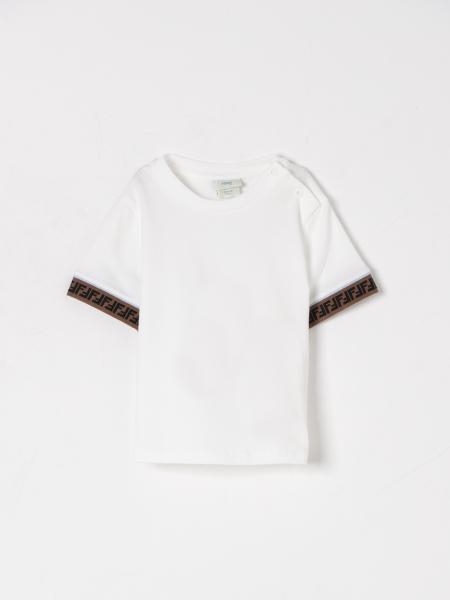 T-shirt in cotone con dettagli FF Fendi