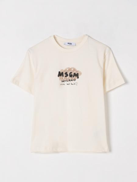 T-shirt in cotone con logo MSGM Kids