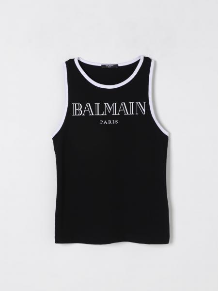 Canotta in cotone con logo Balmain