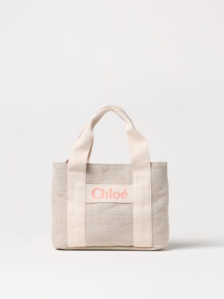 Borsa in twill di cotone organico con logo Chloé