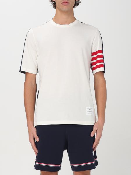 Thom Browne: T-shirt in cotone con logo Thom Browne