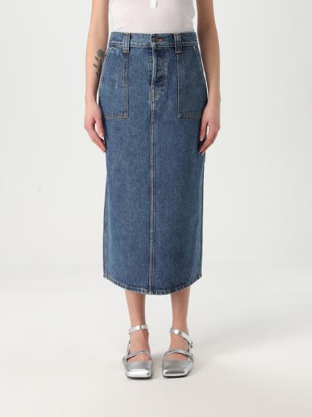 Gonna midi Khaite in denim