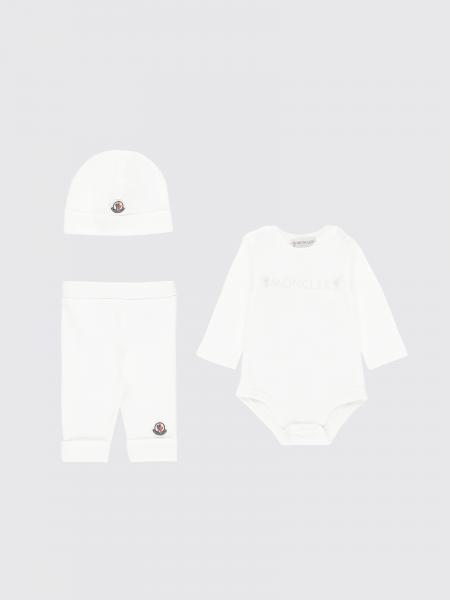 Coordinato in cotone basic con mini logo Moncler