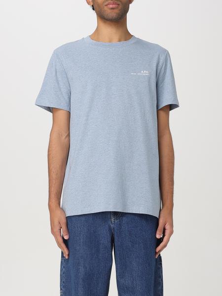Tシャツ・カットソー A.P.C. Men T-shirt Blue COHBOM26421 TIB A.P.C.: T-shirt men - Blue | A.P.C. t-shirt COHBOM26421
