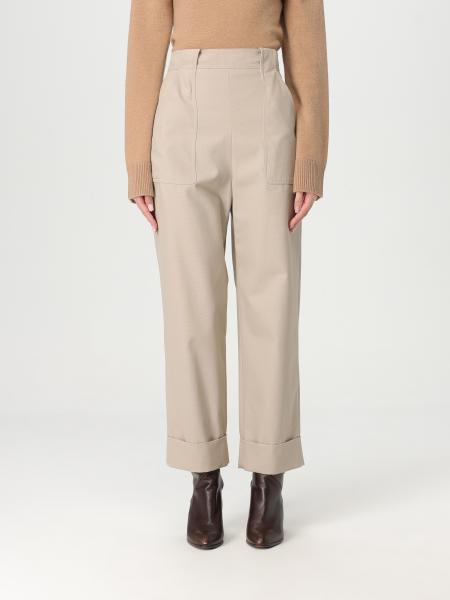 Pantalone classico Max Mara in gabardine di cotone