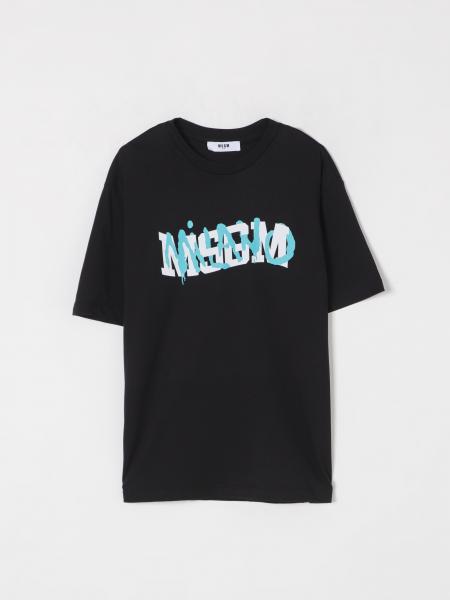 T-shirt in cotone con stampa logo MSGM Kids