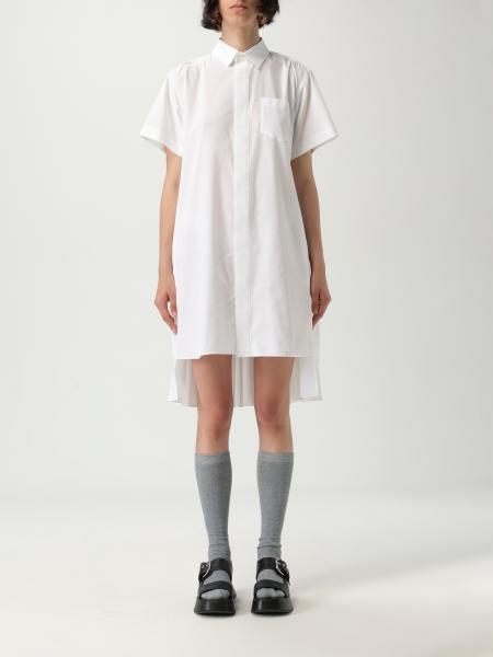Sacai: Abito chemisier Sacai in cotone a righe