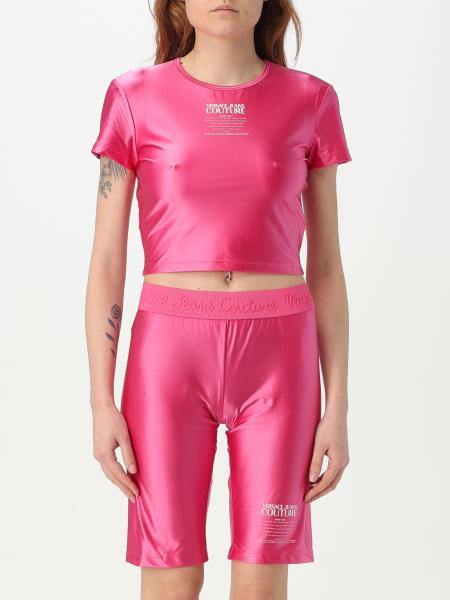 Tシャツ・カットソー VERSACE JEANS COUTURE Woman T-Shirt Pink 78HAH6A2J0223 494 VERSACE JEANS COUTURE: T-shirt woman - Pink | Versace Jeans