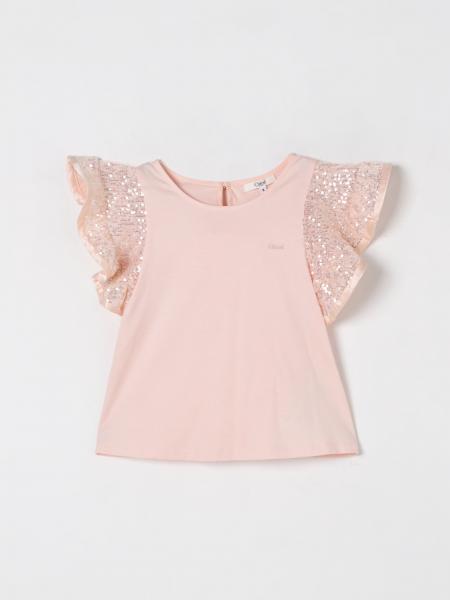 Top in cotone con maniche di paillettes Chloé