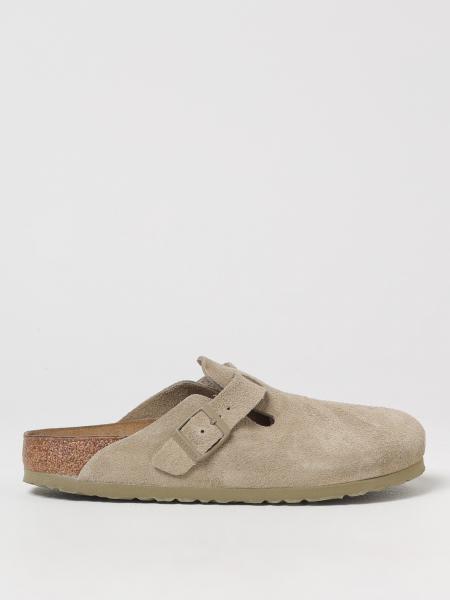 Ciabatte Birkenstock: Sabot Boston Birkenstock in camoscio