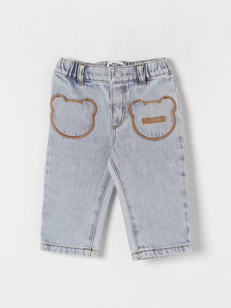 Jeans con toppe Teddy ricamate Moschino