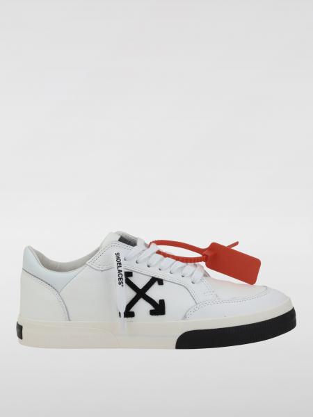 Sneakers Low Vulcanized Off-White in pelle a grana