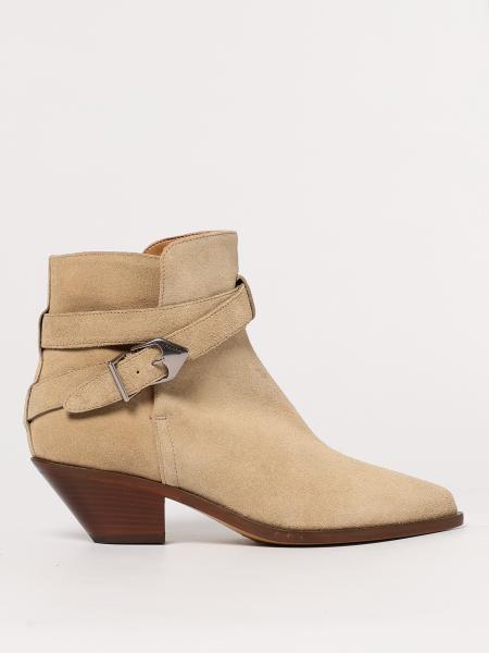 ISABEL MARANT: Flat ankle boots woman - Beige | Isabel