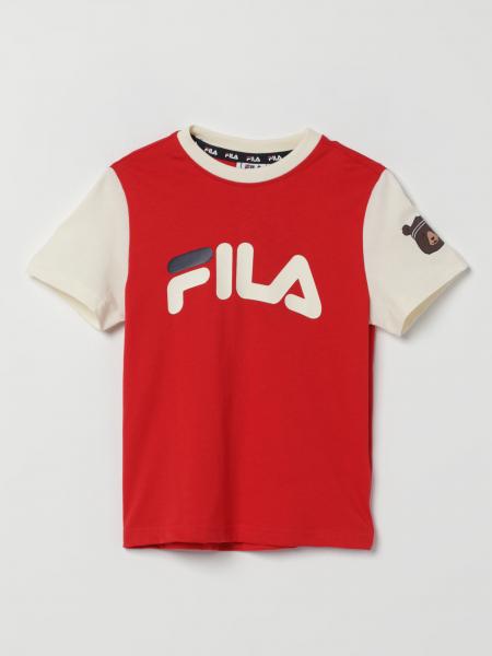 T-shirt in cotone con stampa logo Fila