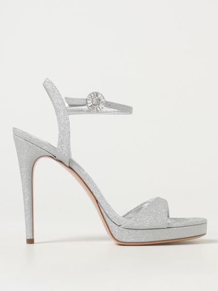Sandalias de piel con purpurina Casadei