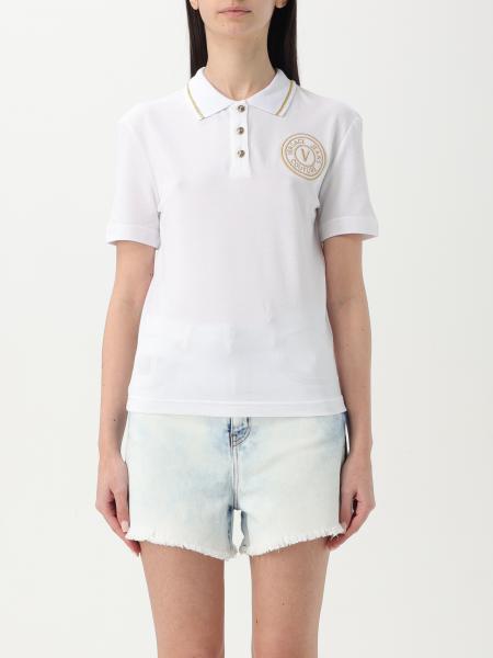 Tシャツ・カットソー VERSACE Woman Polo Shirt White 78HAGT00CJ01T G03 VERSACE JEANS COUTURE: Polo shirt woman - White | Versace
