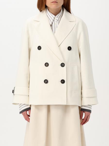 コート BRUNELLO CUCINELLI Woman Coat Cream MH5347892 C9002 BRUNELLO CUCINELLI: Blazer woman - Cream | Brunello