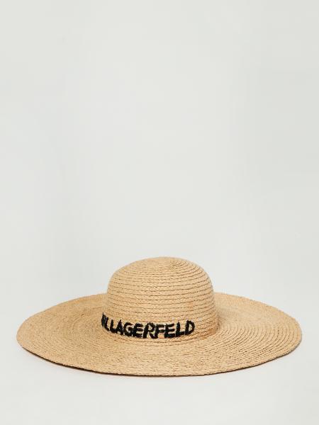 Karl Lagerfeld Raffia Hat with Embroidered Logo